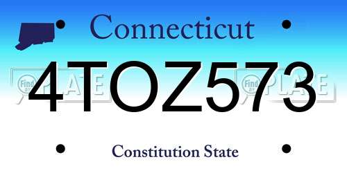 4TOZ573 Connecticut License Plate