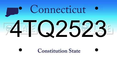 4TQ2523 Connecticut License Plate