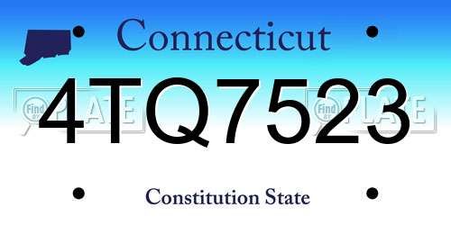 4TQ7523 Connecticut License Plate