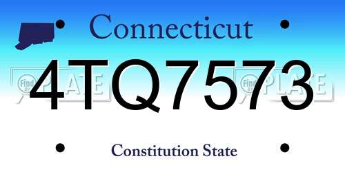 4TQ7573 Connecticut License Plate