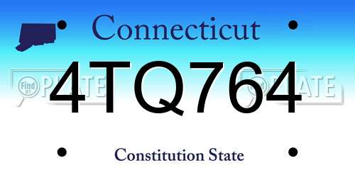 4TQ764 Connecticut License Plate