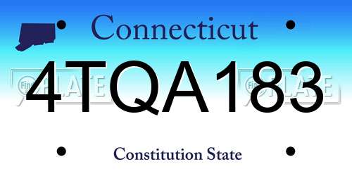 4TQA183 Connecticut License Plate