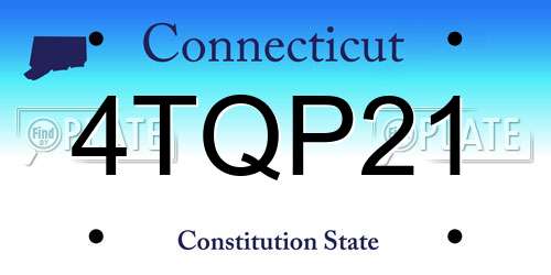 4TQP21 Connecticut License Plate