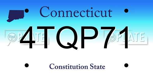 4TQP71 Connecticut License Plate