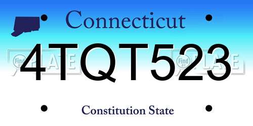 4TQT523 Connecticut License Plate