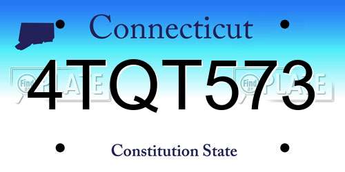 4TQT573 Connecticut License Plate