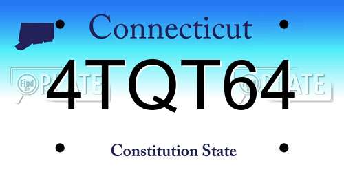 4TQT64 Connecticut License Plate