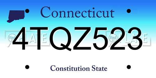 4TQZ523 Connecticut License Plate