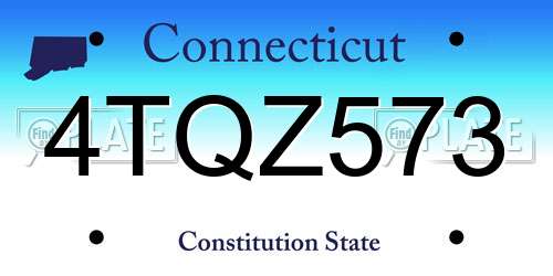 4TQZ573 Connecticut License Plate