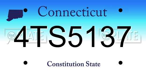 4TS5137 Connecticut License Plate
