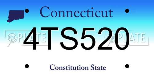 4TS520 Connecticut License Plate