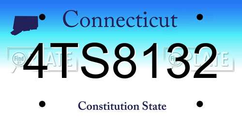 4TS8132 Connecticut License Plate