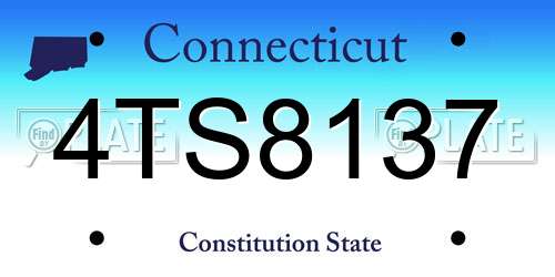4TS8137 Connecticut License Plate