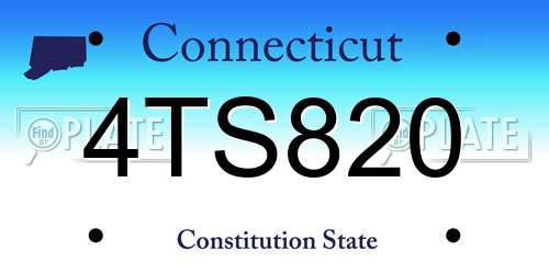 4TS820 Connecticut License Plate
