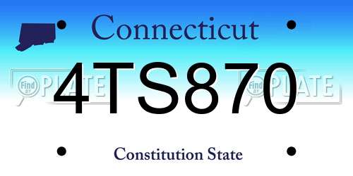 4TS870 Connecticut License Plate