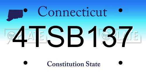 4TSB137 Connecticut License Plate