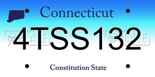4TSS132 Connecticut License Plate