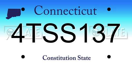 4TSS137 Connecticut License Plate