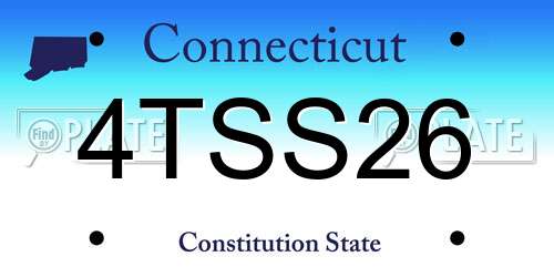 4TSS26 Connecticut License Plate