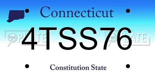 4TSS76 Connecticut License Plate