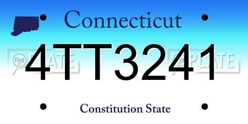 4TT3241 Connecticut License Plate
