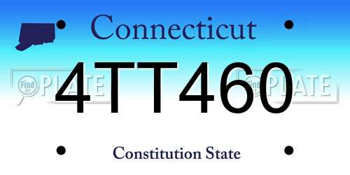 4TT460 Connecticut License Plate