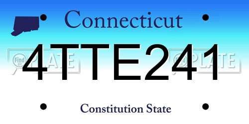 4TTE241 Connecticut License Plate