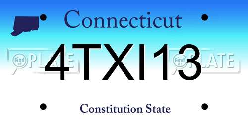 4TXI13 Connecticut License Plate