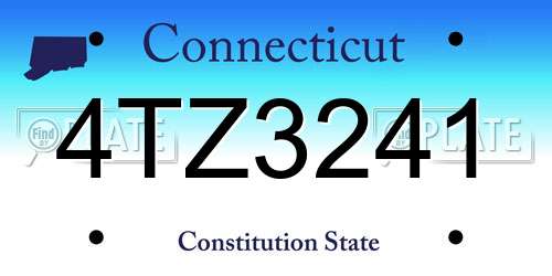 4TZ3241 Connecticut License Plate