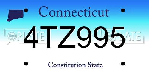 4TZ995 Connecticut License Plate