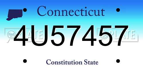 4U57457 Connecticut License Plate