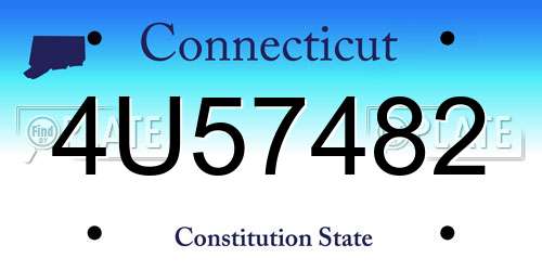 4U57482 Connecticut License Plate