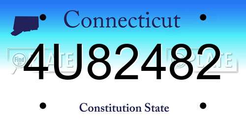 4U82482 Connecticut License Plate