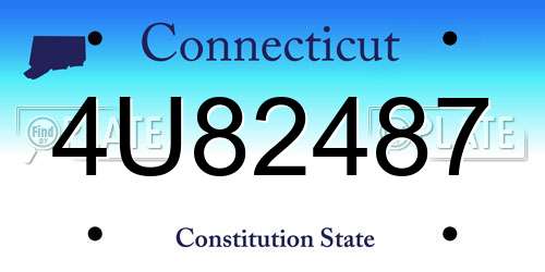 4U82487 Connecticut License Plate