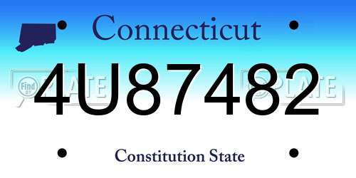 4U87482 Connecticut License Plate