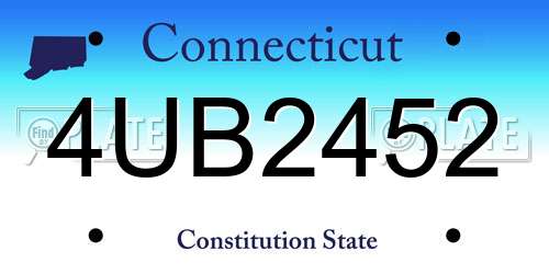 4UB2452 Connecticut License Plate