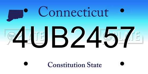 4UB2457 Connecticut License Plate