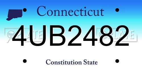 4UB2482 Connecticut License Plate