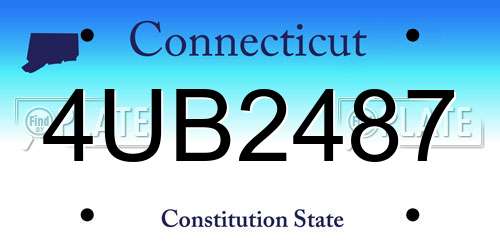 4UB2487 Connecticut License Plate