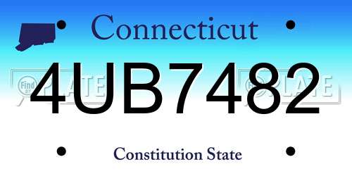 4UB7482 Connecticut License Plate