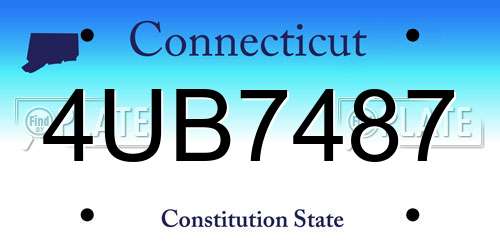 4UB7487 Connecticut License Plate