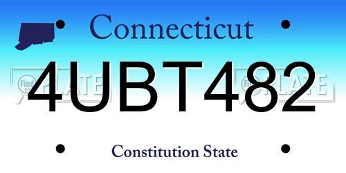 4UBT482 Connecticut License Plate
