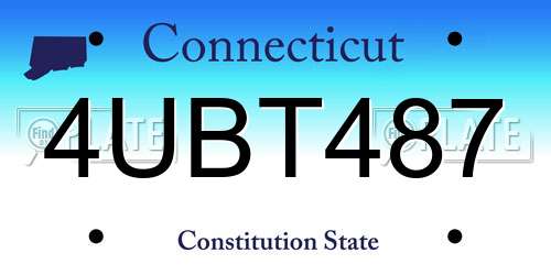 4UBT487 Connecticut License Plate