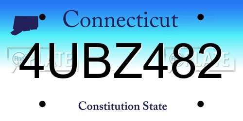 4UBZ482 Connecticut License Plate
