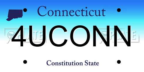 4UCONN Connecticut License Plate