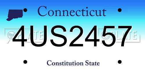 4US2457 Connecticut License Plate