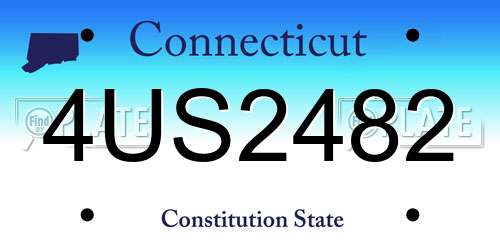 4US2482 Connecticut License Plate