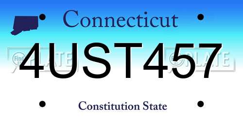 4UST457 Connecticut License Plate