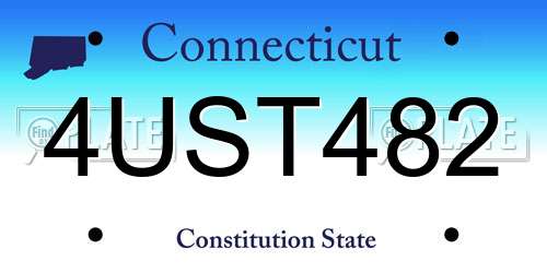 4UST482 Connecticut License Plate