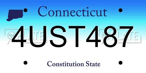 4UST487 Connecticut License Plate